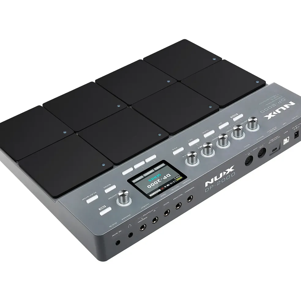 NUX DP-2000 Digital Percussion Pad with 8 Velocity Sensitive Pads, FX, and Bluetooth Black