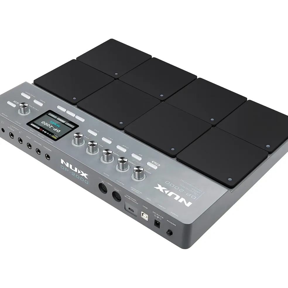 NUX DP-2000 Digital Percussion Pad with 8 Velocity Sensitive Pads, FX, and Bluetooth Black