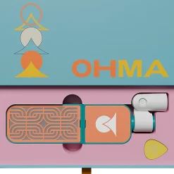 Ohma World Motif Condenser Microphone Teal & Apricot