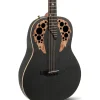 Ovation U581T-SPM-G Adamas Series Deep Contour Acoustic-Electric Guitar Black Satin Copper Metal Flake