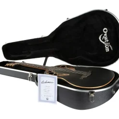 Ovation U581T-SPM-G Adamas Series Deep Contour Acoustic-Electric Guitar Black Satin Copper Metal Flake