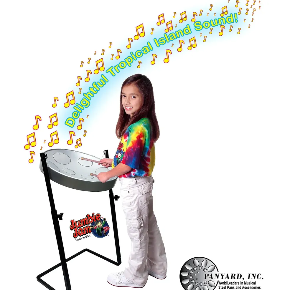 Panyard Jumbie Jam Steel Drum Kit with Metal Z-Floor Stand Silver