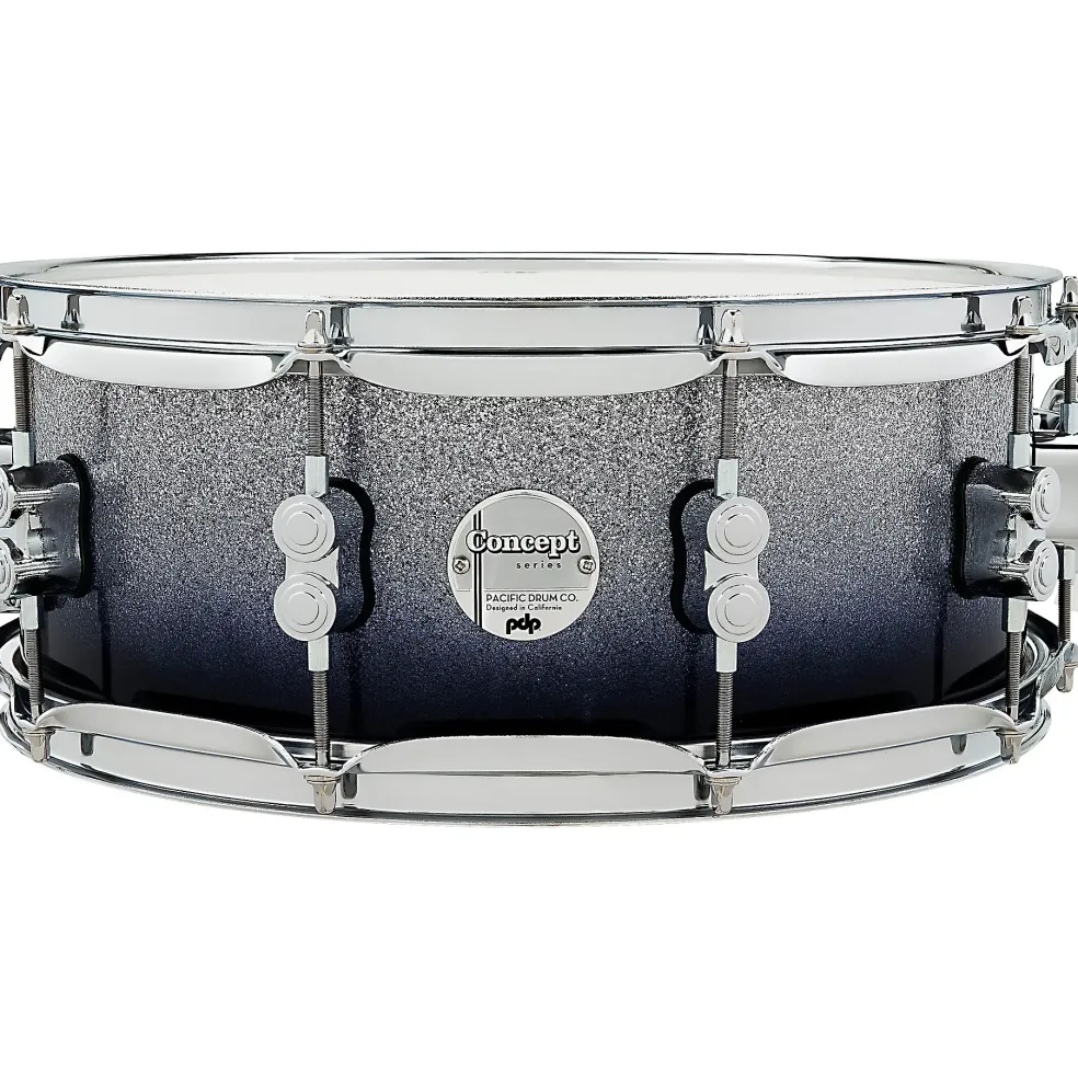 PDP by DW Concept Maple Series Snare Drum Silver to Black Sparkle Fade 5.5x14