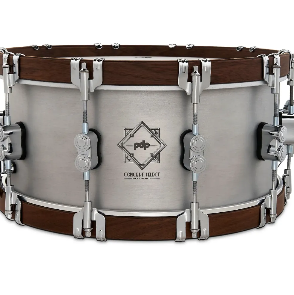 PDP by DW Concept Select Aluminum Snare Drum With Walnut Hoops 14 x 6.5 in. Aluminum
