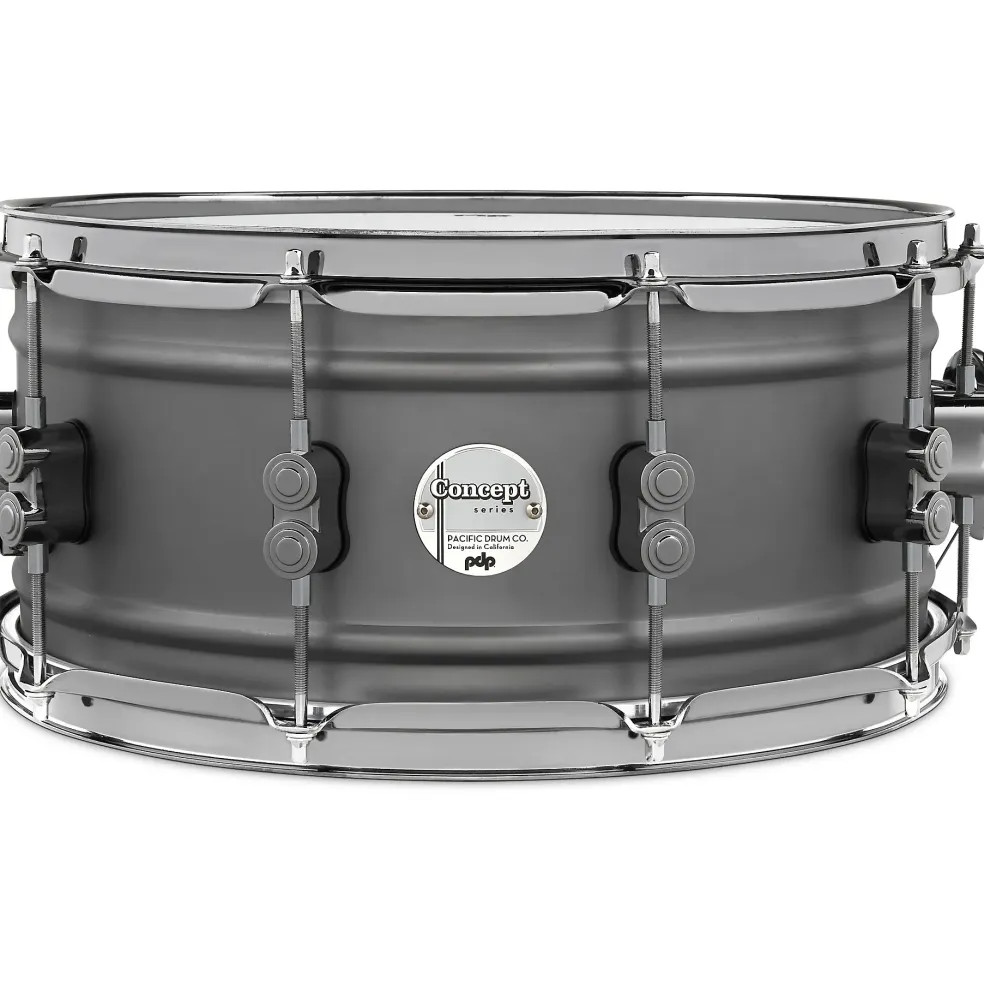 PDP by DW Concept Series Gun Metal Over Steel Snare Drum With Black Nickel Hardware 14 x 6.5 in.
