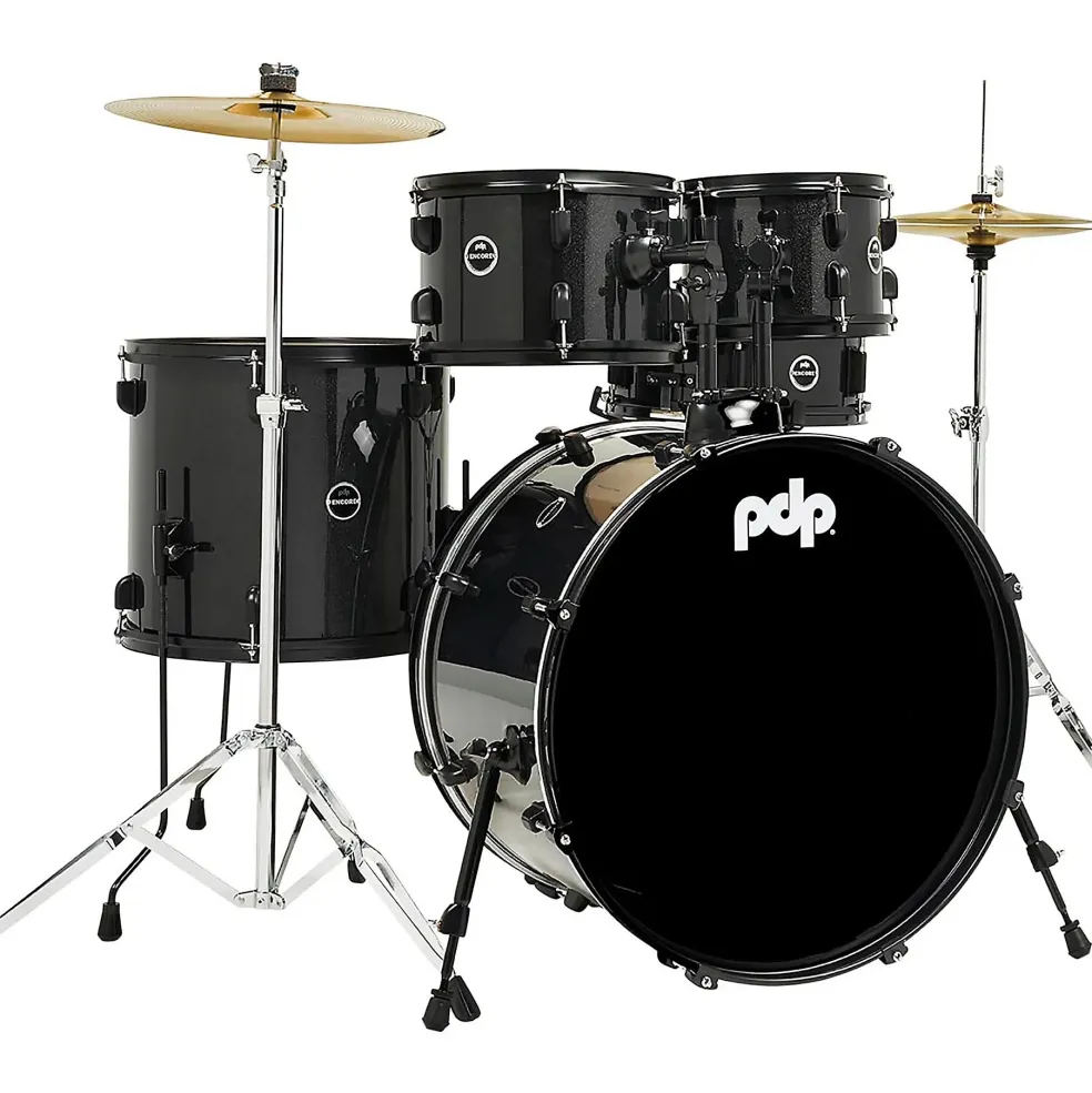 PDP by DW Encore Complete 5-Piece Drum Set With Hardware & Cymbals Black Onyx