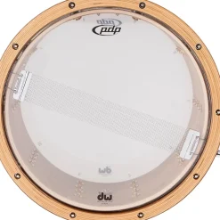 PDP by DW Limited-Edition Dark Stain Walnut and Maple Snare With Walnut Hoops and Chrome Hardware and Protection Racket Case