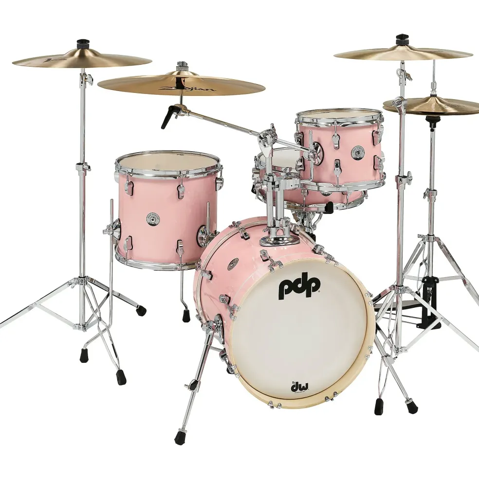 PDP by DW New Yorker 4-Piece Shell Pack With 16" Bass Drum Pale Rose Sparkle