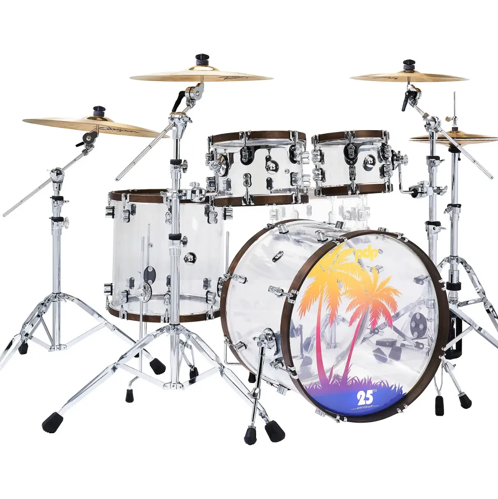 PDP by DW 25th Anniversary Clear Acrylic 4-Piece Shell Pack