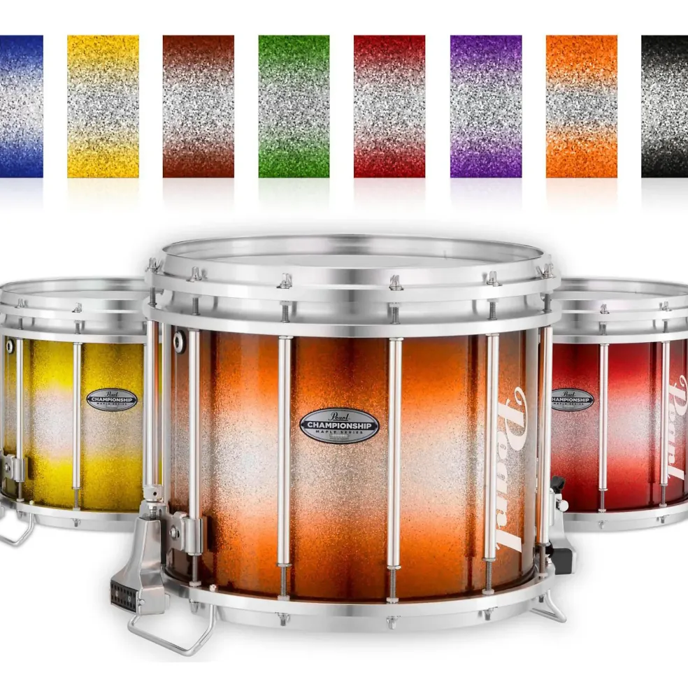 Pearl Championship Maple Varsity FFX Marching Snare Drum Burst Finish 13 x 11 in. Black Silver #981