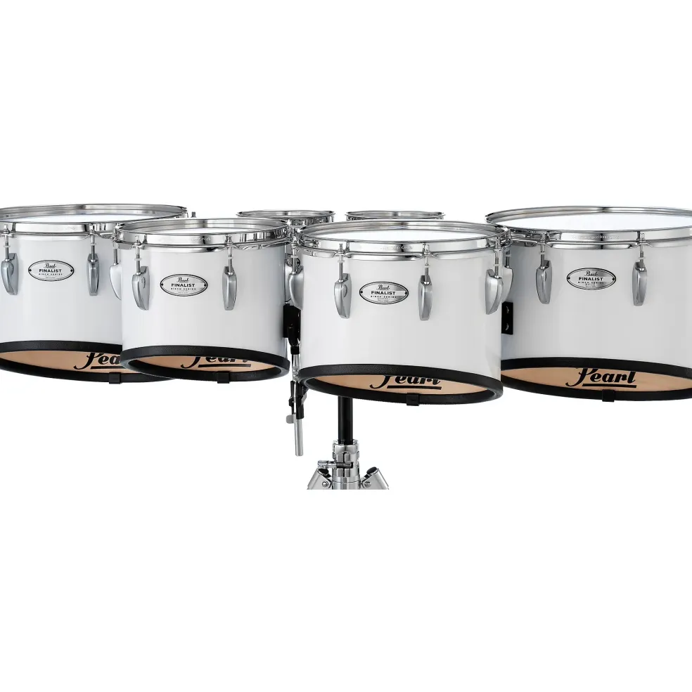 Pearl Finalist Marching Tenor Set 6, 6, 10, 12, 13, 14 in. Pure White