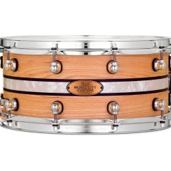 Pearl Music City Custom Solid Shell Snare Ash with DuoBand Ebony Marine Inlay 14 x 6.5 in.