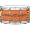 Pearl Music City Custom Solid Shell Snare Cherry with Boxwood-Rose TriBand Inlay 14 x 6.5 in.