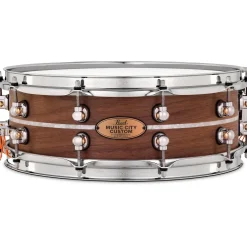 Pearl Music City Custom Solid Shell Snare Walnut with Nicotine Marine Inlay 14 x 5 in.
