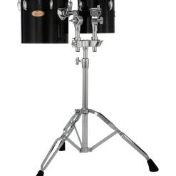 Pearl PTE Concert Series Single Head Tom Set with BT3 & 7/8" Receiver and T895 Stand 8 x 8 in., 10 x 10 in. Midnight Black
