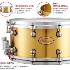 Pearl Reference One 3mm Brass Snare Drum 14 x 6.5 in.
