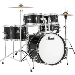 Pearl Roadshow Jr. Drum Set With Hardware and Cymbals Jet Black