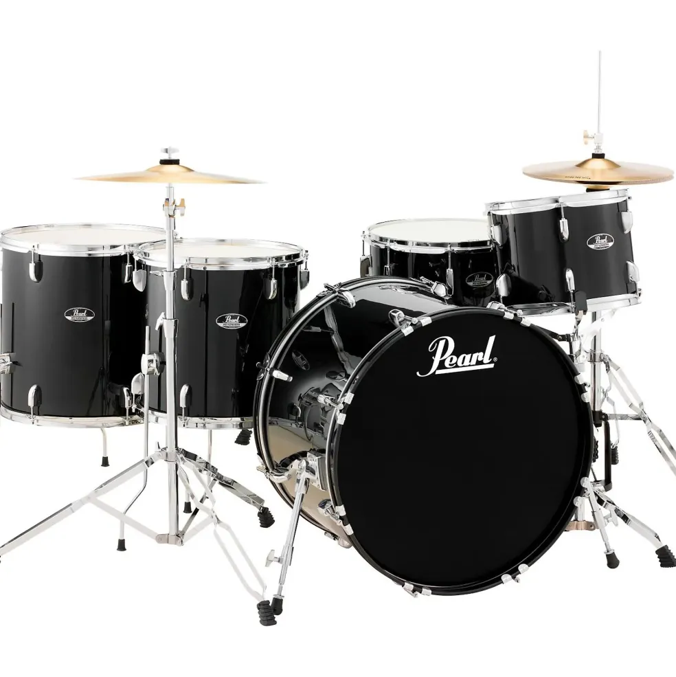 Pearl Roadshow 5-Piece Rock Drum Set Jet Black