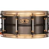 Pearl Sensitone Limited-Edition Nickel-Plated Black Brass Snare Drum With Gold-Plated SuperHoop II Triple-Flanged Hoops 14 x 6.5 in.