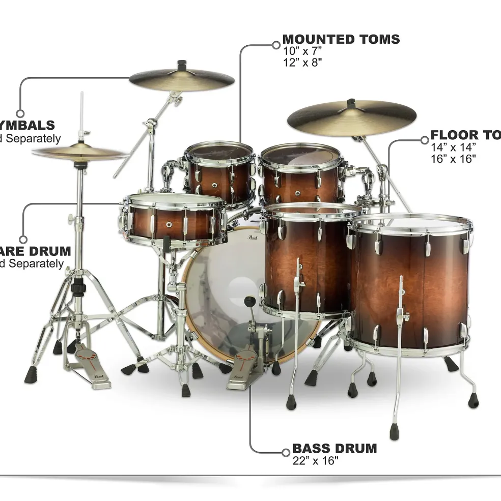 Pearl Session Studio Select Series 5-Piece Shell Pack Gloss Barnwood Brown