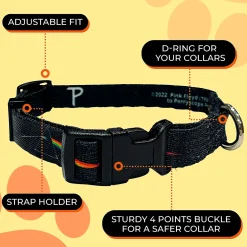Perri's Pink Floyd Prisms Logo Dog Collar Black Small
