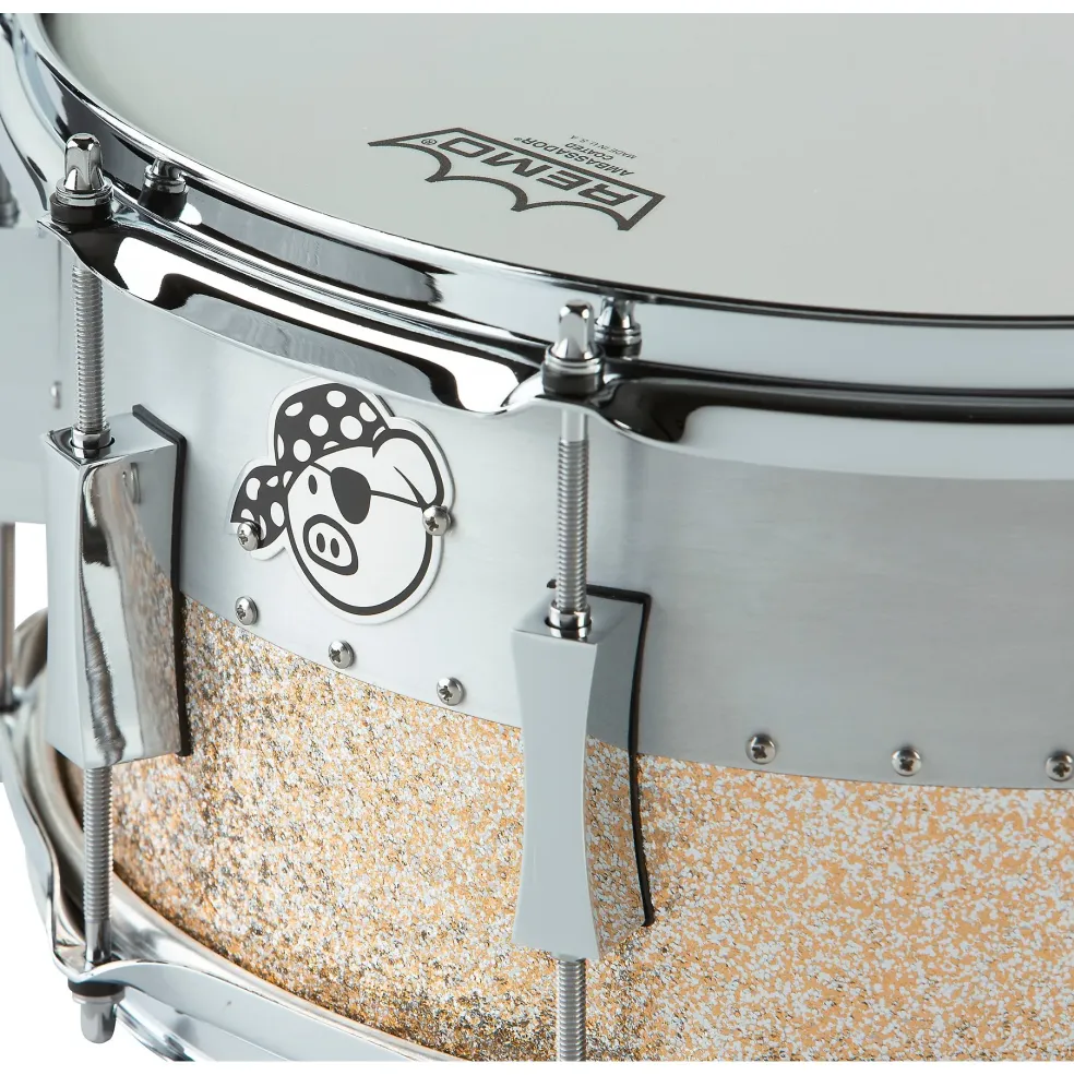 Pork Pie Aluminum Maple Hybrid Snare Drum 14 x 6.5 in. Champagne Sparkle