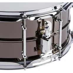 Pork Pie Big Black Brass Snare Drum With Tube Lugs and Chrome Hardware Black 14 x 6.5 in.
