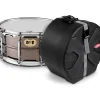 Pork Pie Big Black Brass Snare Drum With Tube Lugs and Chrome Hardware With SKB Case