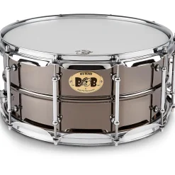Pork Pie Big Black Brass Snare Drum With Tube Lugs and Chrome Hardware With SKB Case