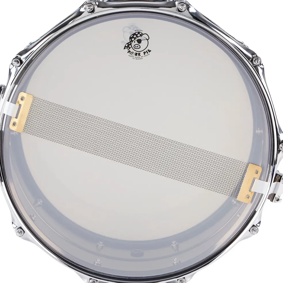 Pork Pie Big Black Brass Snare Drum With Tube Lugs and Chrome Hardware With SKB Case