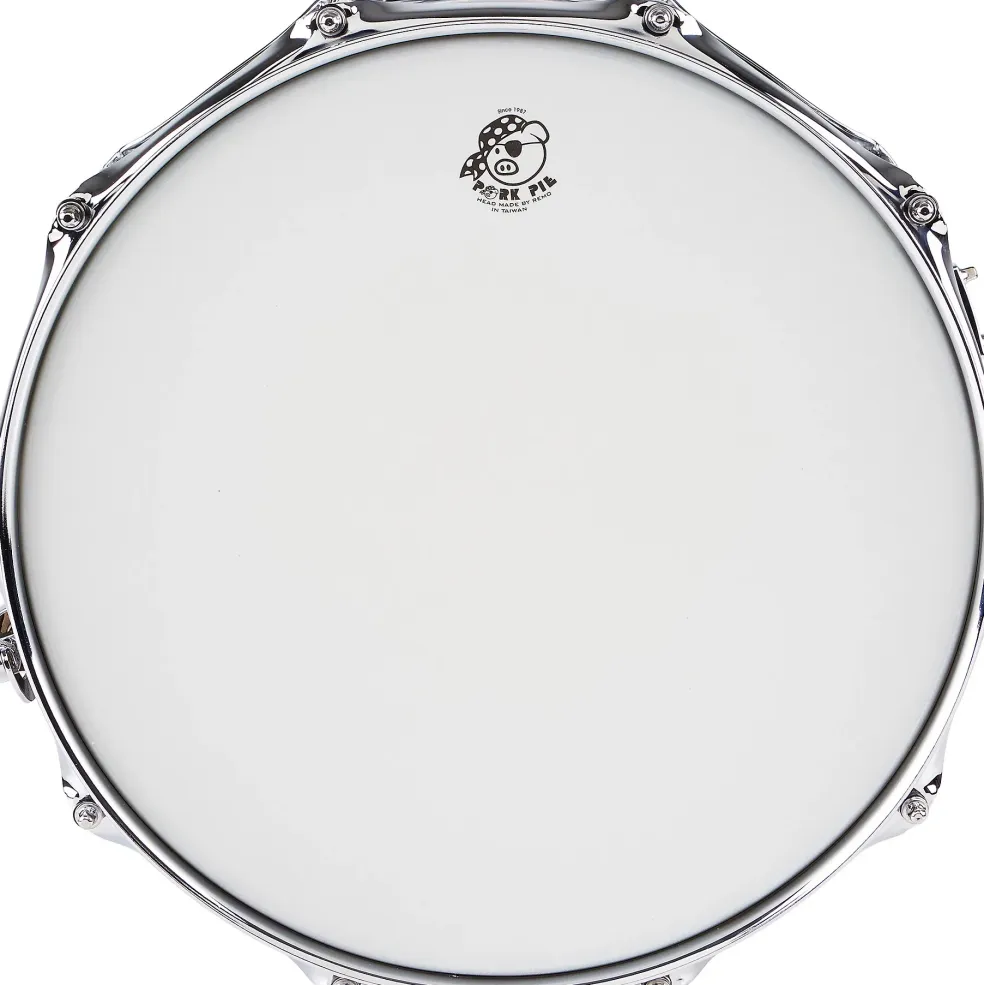 Pork Pie Big Black Brass Snare Drum With Tube Lugs and Chrome Hardware With Protection Racket Case