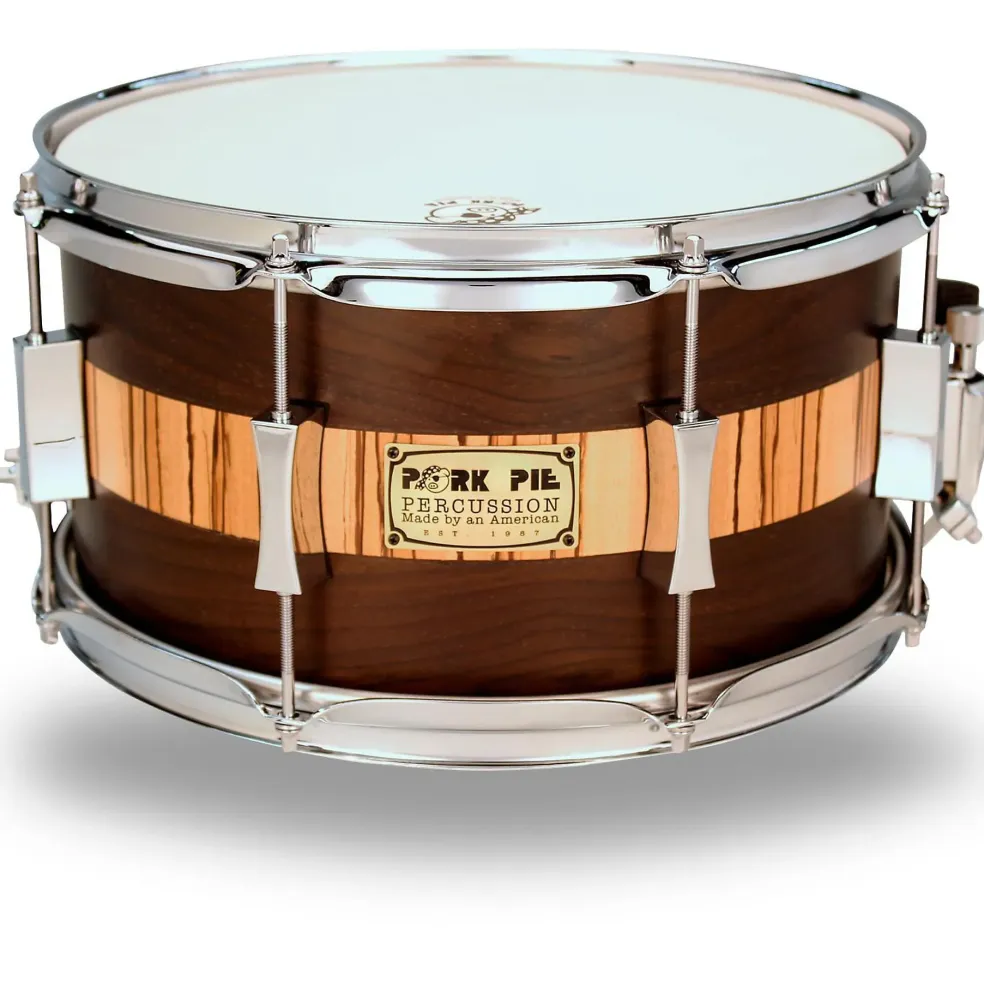 Pork Pie Exotic Rosewood Zebrawood Snare Drum 13 x 7 in.