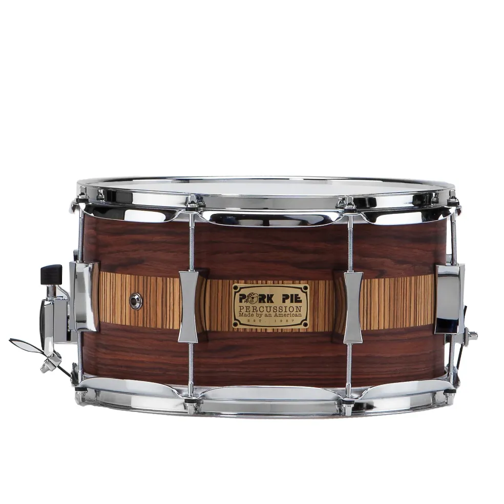 Pork Pie Rosewood Zebra Maple Snare Drum 6.5x14