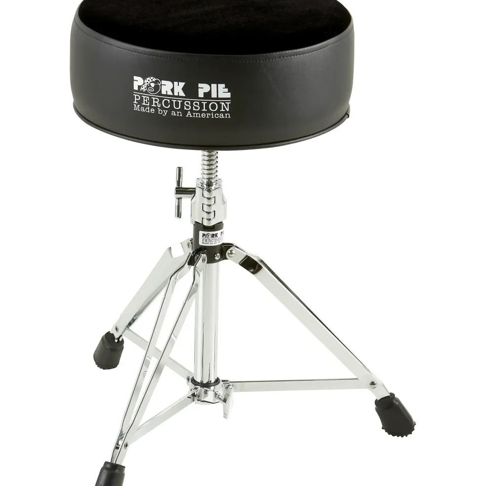 Pork Pie Round Drum Throne Solid Black
