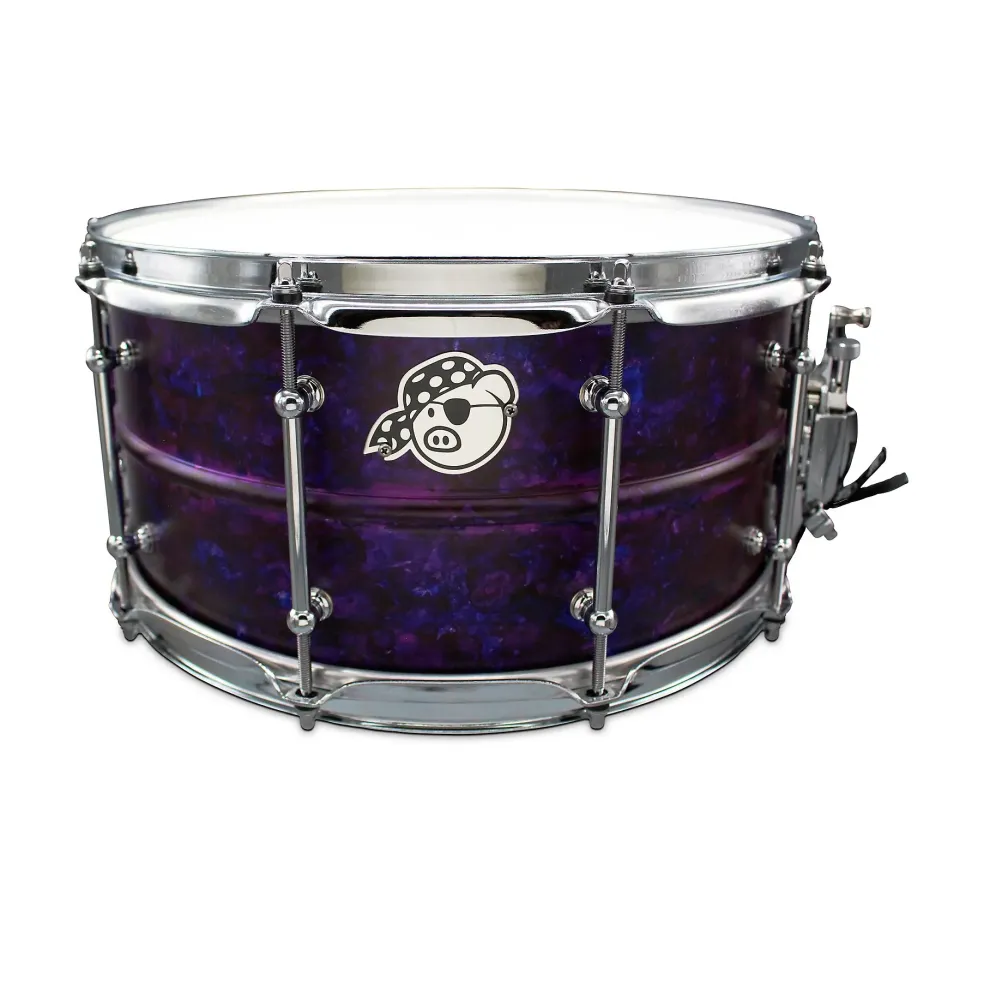 Pork Pie Seamless Aluminum Snare Drum with Purple Ink Finish 14 x 6.5 in.
