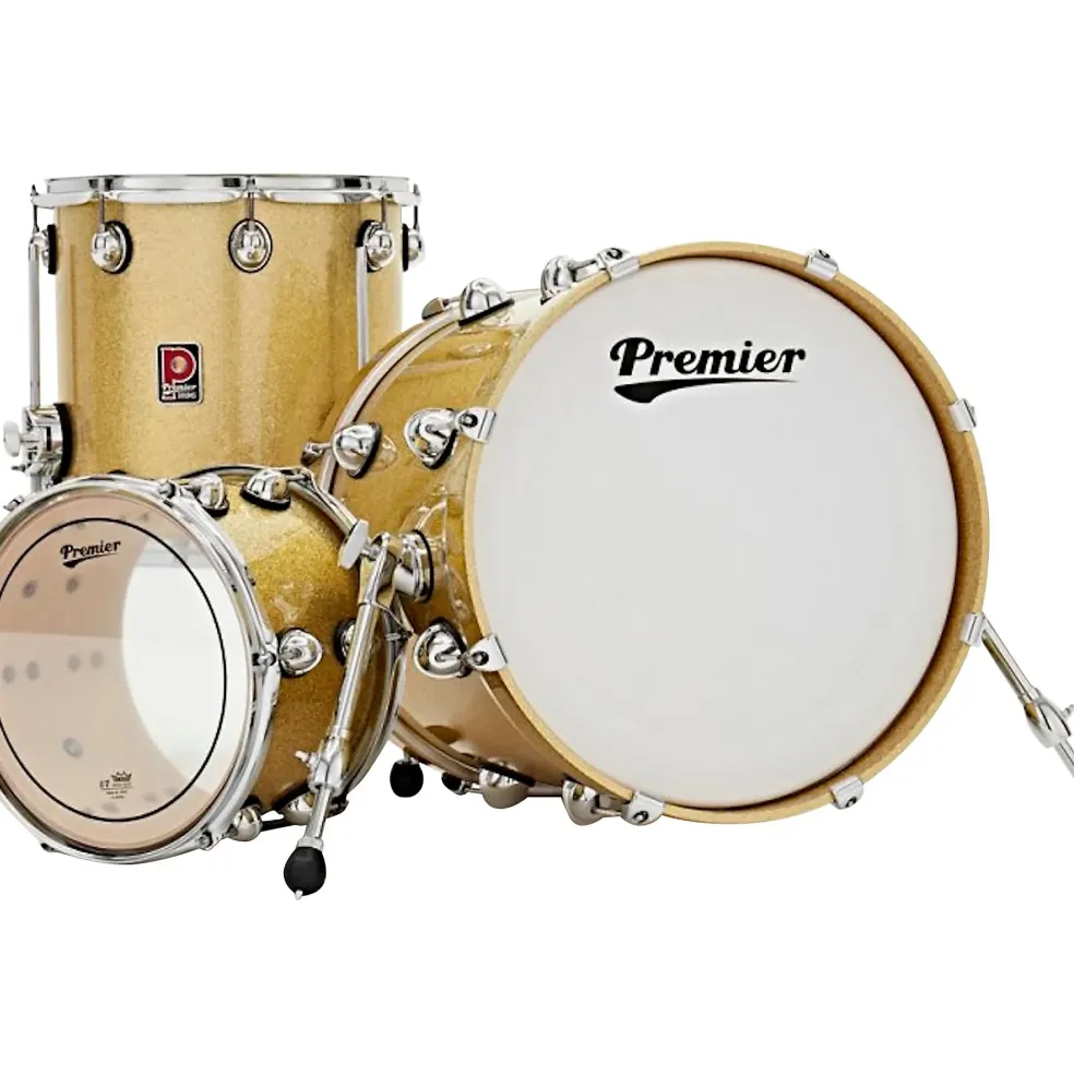 Premier Genista Heritage Birch 3-Piece Shell Pack With 18" Bass Drum Gold Sparkle
