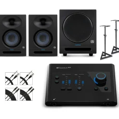 PreSonus Quantum ES2 Audio Interface with Eris 2nd Gen Studio Monitor Pair & SUB8BT (Cables & Stands Included)
