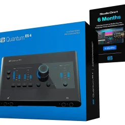 PreSonus Quantum ES4 Audio Interface With JBL 3 Series Studio Monitor Pair (Cables & Stands Included) 308MKII