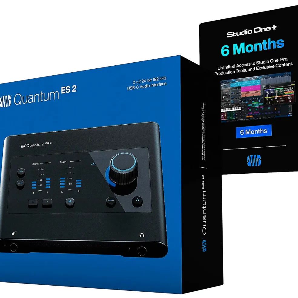 PreSonus Quantum ES2 Audio Interface with Adam Audio T Series Studio Monitor Pair (Cables & Stands Included) T5