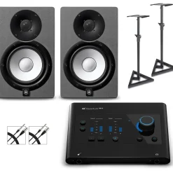 PreSonus Quantum ES4 Audio Interface with Yamaha HS Series Studio Monitor Pair (Cables & Stands Included) HS5 SG