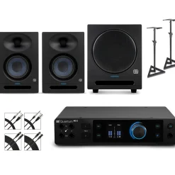 PreSonus Quantum HD2 Audio Interface with Eris 2nd Gen Studio Monitor Pair & SUB8BT (Cables & Stands Included)