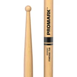 Promark Finesse 718 Hickory Small Round Wood Tip Drum Sticks Wood