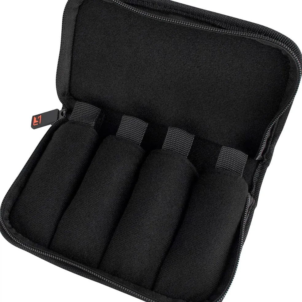 Protec Protec Trumpet Mouthpiece Nylon Pouch with Zipper Closure, 4-Piece Silver