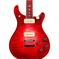 PRS Private Stock McCarty 594 with P90s Curly Maple Top African Ribbon Mahogany Back Stained Curly Maple Fretboard with Pattern Vintage Neck Electric Guitar Blood Red Glow
