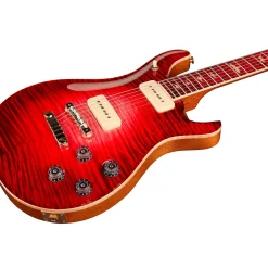 PRS Private Stock McCarty 594 with P90s Curly Maple Top African Ribbon Mahogany Back Stained Curly Maple Fretboard with Pattern Vintage Neck Electric Guitar Blood Red Glow