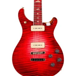 PRS Private Stock McCarty 594 with P90s Curly Maple Top African Ribbon Mahogany Back Stained Curly Maple Fretboard with Pattern Vintage Neck Electric Guitar Blood Red Glow