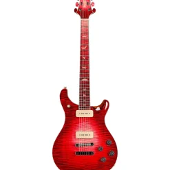PRS Private Stock McCarty 594 with P90s Curly Maple Top African Ribbon Mahogany Back Stained Curly Maple Fretboard with Pattern Vintage Neck Electric Guitar Blood Red Glow