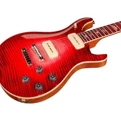 PRS Private Stock McCarty 594 with P90s Curly Maple Top African Ribbon Mahogany Back Stained Curly Maple Fretboard with Pattern Vintage Neck Electric Guitar Blood Red Glow