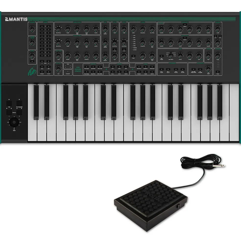 PWM Instruments Mantis Hybrid Synthesizer Keyboard With Metal Sustain Pedal