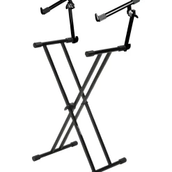 Quik-Lok Double Brace Double Tier Keyboard Stand
